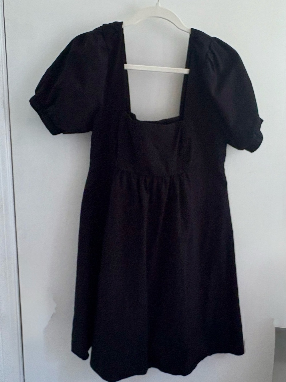 Wild Fable Black Square-Neck Puff Sleeve Dress